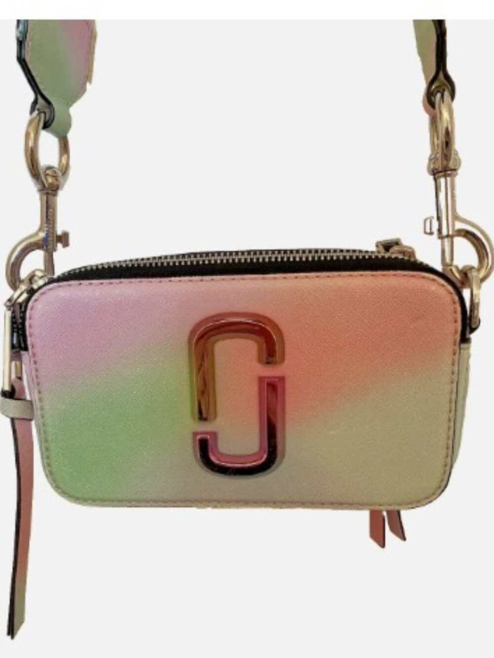 MARC JACOBS Snapshot Airbrush Leather Crossbody Handbag - Excellent